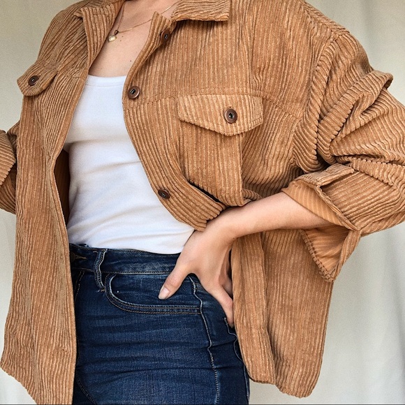 The Luxe Corduroy Shirt-Jacket — Camel - Picture 4 of 10